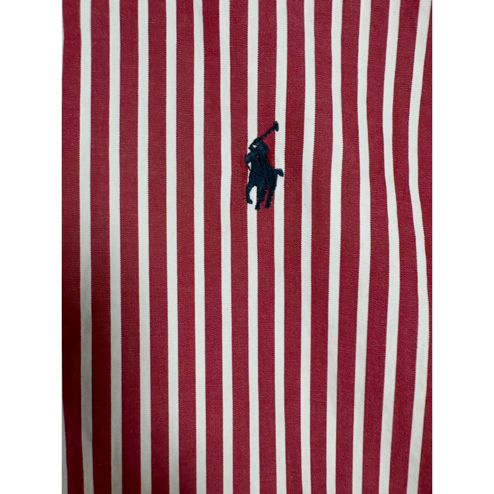 Vintage Ralph Lauren Striped Button Down Shirt XL Red White Classic Fit Cotton - Picture 5 of 13